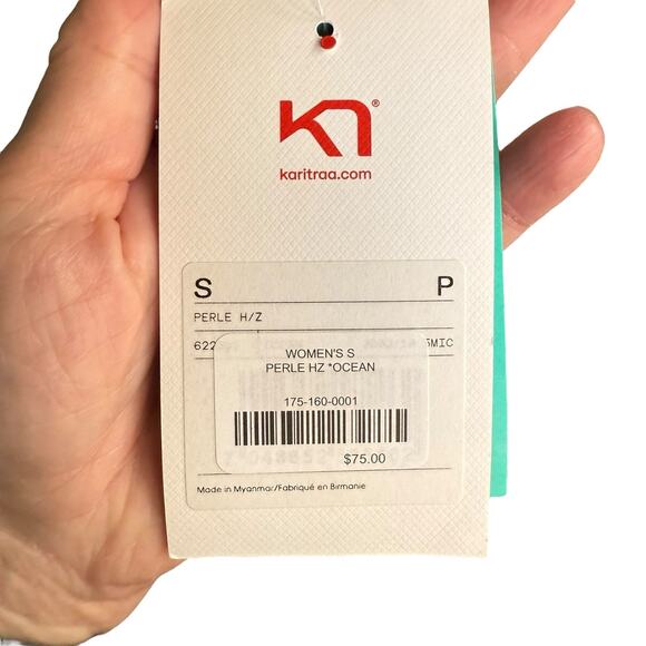 Karii Traa Wool Blend Blue Teal 1/2 Zip Base layer Pullover Womens Small - Picture 4 of 13